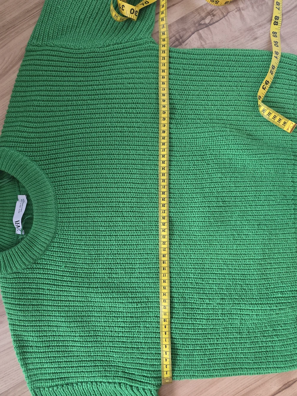 ZARA Green Crewneck Ribbed Knit Women's Sweater - Picture 3 of 6